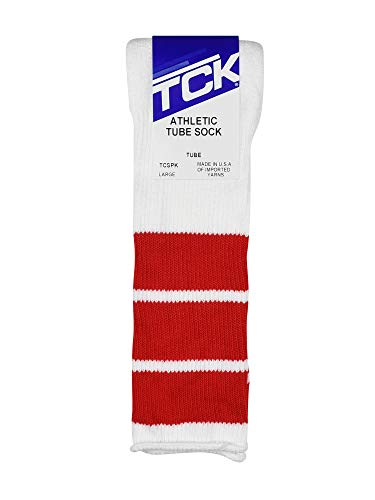 Image of TCK Retro Tube Socks with Stripes for Men & Women - 3 Stripe, 70's 80's Deadlift Socks