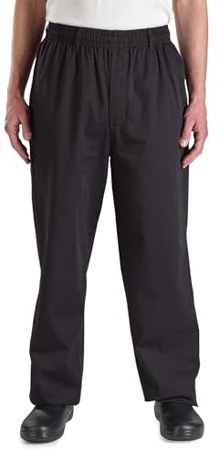Mercer Culinary M60050BKM Millennia Men's Cook Pants, Medium, Black