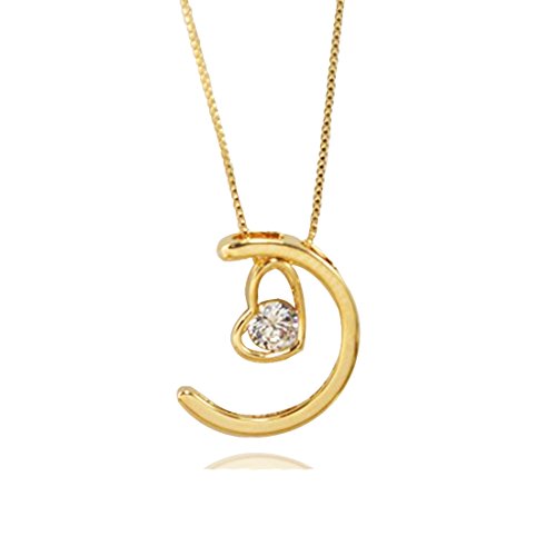Ficccy Moon Necklace Gold Plated Love You To The Moon Pendant Short Gift For Friends