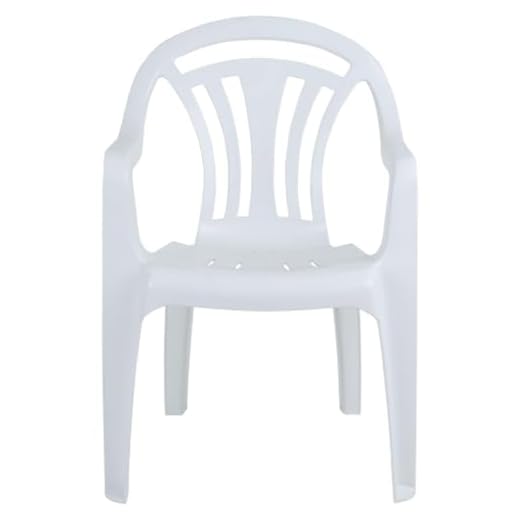 Strong White Low Back Seat Outdoor Party Picnic Garden Plastic Patio Chairs (4)