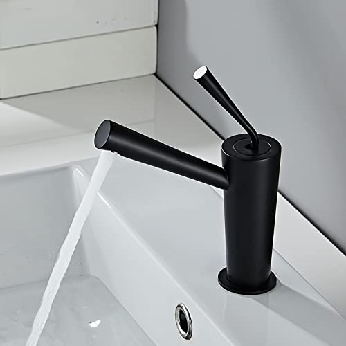 Mitigeur de bassin noir chaud et froid pour lavabo et évier de salle de bain