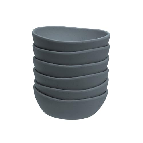 Juego de 6 boles grandes de melamina en color azul de 16 cm. Resistentes y ligeros, ideales para sopas, cereales o ensaladas. Apto para lavavajillas. No apto para microondas.