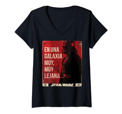 T-shirt col V Star Wars pour femme avec affiche Dark Vador