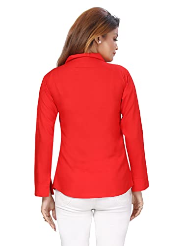 Image of muhuratam Women's Regular Fit Shirt (SH-W-2002 Red S)