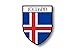 Akachafactory Autocollant Sticker Voiture Moto Blason Ville Drapeau Islande islandais