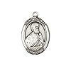 Medium Women's Pewter Saint St. Thomas the Apostle Pendant Necklace on 18Inch Rhodium-Plated Lite Curb Brass Chain, Catholic Medal – Patron Saint St. of Architects & Blind People – Velvet Gift Box Included #1