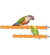 Hypeety 2PCS Wood Perch Stand Paw Grinding Stick Toy Pet Bird Cage Stand Platform for Bird Parrot...