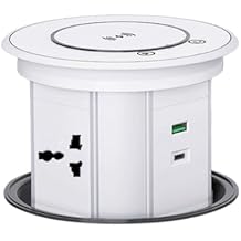 Lifting Outlet Retractable Pop-Up Automatic Socket 15 W Wireless Fast Charging A+C Dual B Port Super Quick Charger,White