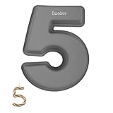 Ducodocu 3D Silicone Cake Pans Large Number Cake Mould Novelty Cake Tins DIY Baking Mold for Birthday Wedding Anniversary 10 inch Number of 5 Gray, 1 Pack