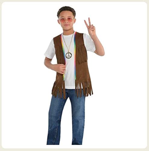 Amscan Brown 60's Long Hippie Vest(1 Count) Premium Polyester - Vibrant, Groovy & Retro Style - For Costumes & Themed Parties3