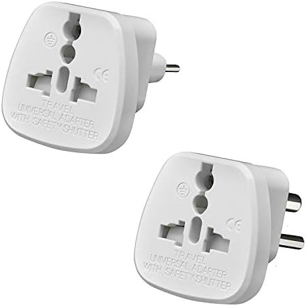 Gadgets Hut UK - [2Pcs] UK to India/Pakistan Travel Adapter, 3 Pin and 2 Pin Prong Plugs for Visitor from UK, EU, USA, Australia to India and Pakistan (Package Contains 2 plugs only)