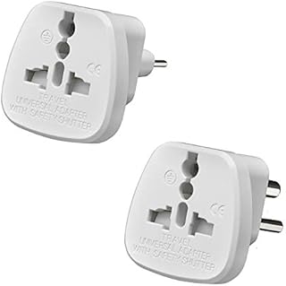 Gadgets Hut UK - [2Pcs] UK to India/Pakistan Travel Adapter, 3 Pin and 2 Pin Prong Plugs for Visitor from UK, EU, USA, Australia to India and Pakistan (Package Contains 2 plugs only)