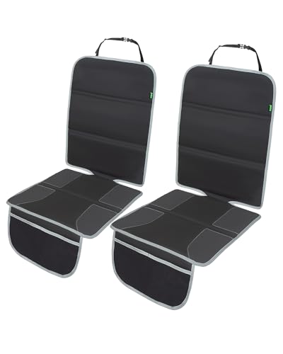 Image of PIDO Car Seat Protector for Child Carseat with Thick Padding and Waterproof Fabric, 2 Pack Seat Cover Mat for Car Leather Upholstery (Black/Gray)