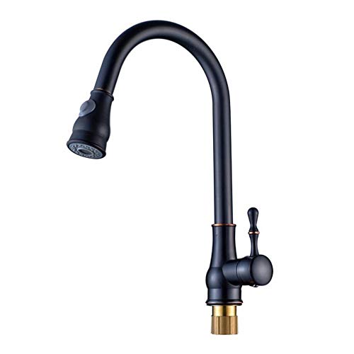 Robinet de cuisine noir pour évier préparation des repas eau chaude - 2
