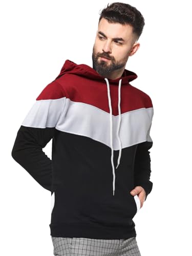 Image of LEOTUDE Men's Loop Knit Round Neck Hoodies (Color Multicolor)