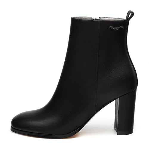 Women's Fashion Square Toe Short Boots,Gogo Low Mid Heel Boots Ankle Boots,Comfortable Warm Side Zipper Boots Shoes2