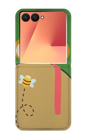 Housse cuir Galaxy Z Flip 7 Frog Bee pour éviter les rayures de clés dans le sac