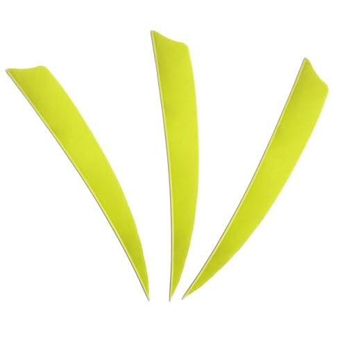 XXRRP ARCHERY Archery Arrows Feather Fletching 5 Inch Nature Turkey Feathers Vanes for Hunting Target Shooting (50 Pack) (Right, Fluorescent Yellow)