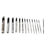 Lawnoval Leder-Lochstanzer-Set, 45# Stahl, 1-10 mm, für Dichtungen, Leder, Kunststoff, Gummi, Vinyl, Kleidungsänderungen und Handtaschenhandwerk, 14-teilig, Silber