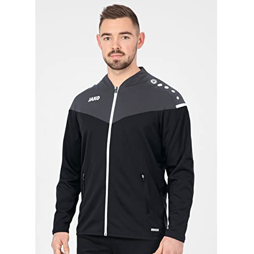 JAKO Herren Präsentationsjacke Champ 2.0, Schwarz/Anthrazit, M – Ansicht 3