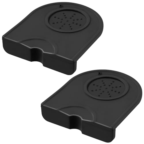 QWORK Silicone Espresso Coffee Tamper Mat - Barista-Style 2 Pack Corner Tamping Pad with Anti-Slip & Countertop Protection - Food-Grade, Dishwasher Safe & Heat Resistant