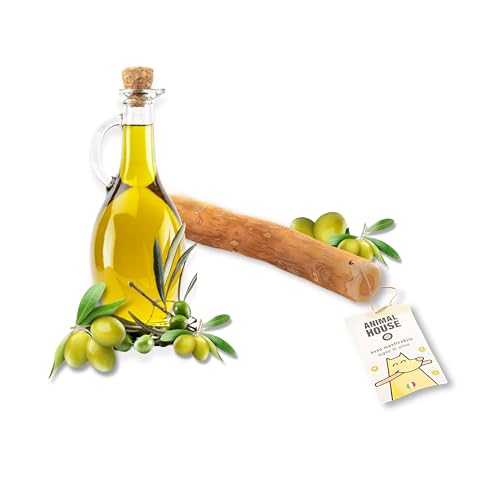 Animal House Legno d'Ulivo per Cani, Masticativo Naturale Imbevuto in Olio d'Oliva, Antistress, Resistente e Duraturo, Rafforza l'Igiene Orale, Alta Qualità (XS)