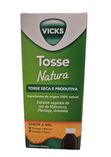 Vicks Formula Natura Tos Adultos,140 ML [Tos seca y productiva] [Con extracto vegetal de Raíz de Malvaísco,Grindelia] [100% ingredientes de origen natural] [Protege la Mucosa] [Sabor Miel y fresa]