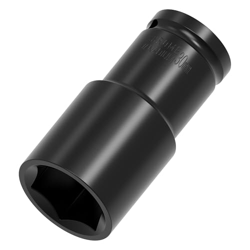 Image of 1 /2 inch Inch Drive by 30mm Deep Impact Socket, Heat-Treated CR-V Steel 3 Inch Length, 6-Point Metric Sizes