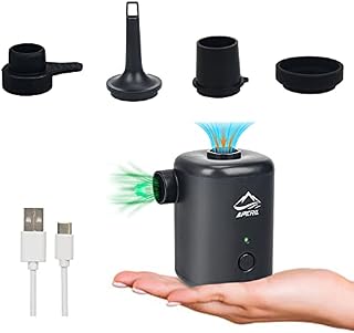 Electric Air Pump, Battery Air Pump Quick Fill Inflator Deflator with 4 Air Nozzles for Camping Sports Air Mattress Pool Toy Pool