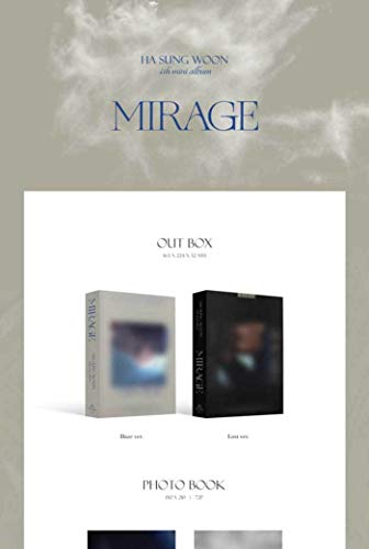 Ha Sungwoon Mirage 4th Mini Album 2 Version SET CD+1p Poster+72p PhotoBook+1p Sleife PhotoCard+1p Film PhotoCard+1p Folded PhotoCard+Sticker+Message PhotoCard SET+Tracking Kpop Sealed