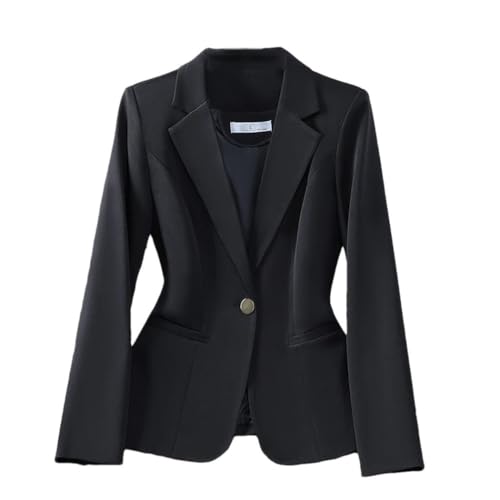 Blazer femme manches longues veste travail décontractée mi-saison noir taille S