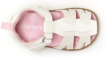 Carter's Every Step Baby Girls Adalyn First Walker Shoe, White, 4 Infant | Image 3