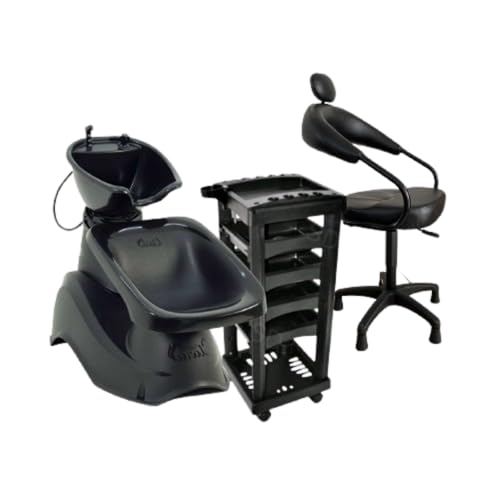 HENVIFER, Kit lavatório Grande + Cadeira Salão + Carrinho Cabelo