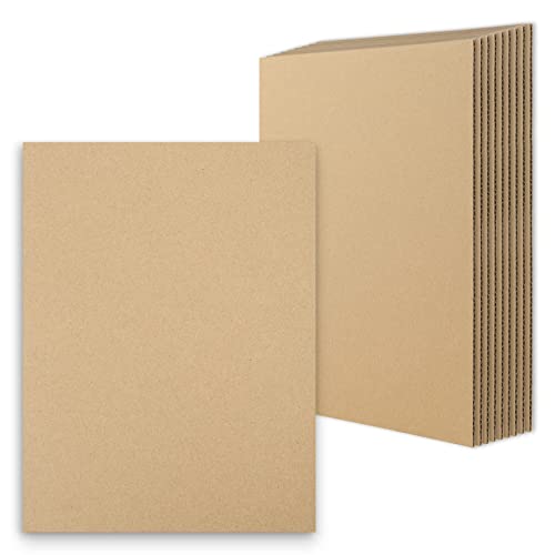 Image of Golden State Art 10 Pack 9x12 Corrugated Cardboard Sheets 1 /8 inch Flat Inserts | Flat Layer Pads, Corrugated Card Board Inserts For Packing, Mailing or DIY Art Crafts, Box Dividers (Brown)