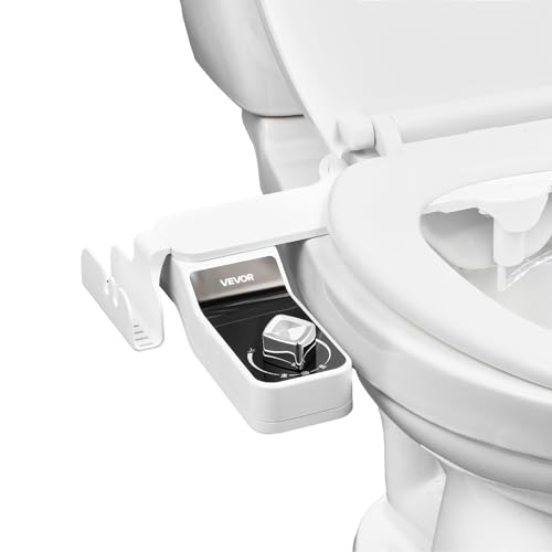 VEVOR Bidet-Toilettenaufsatz 7 mm ultradünner Toilettensitz-Aufsatz mit 2 einziehbaren Düsen & einstellbarem Wasserdruck, nicht elektrischer Kaltwassersprüher für die Wasserwäsche vorne und hinten