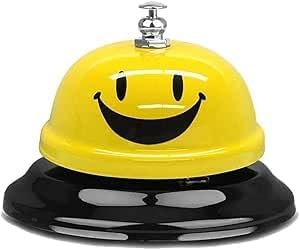 Reception Bell Call Bell Hand Pressing Bell Desk Service Bell Attention Call Ring Counter Table Finger Bell Clear Sound Smiley Face Bell Ideal for Home Kitchen Office Restaurant Hotel School Hospital