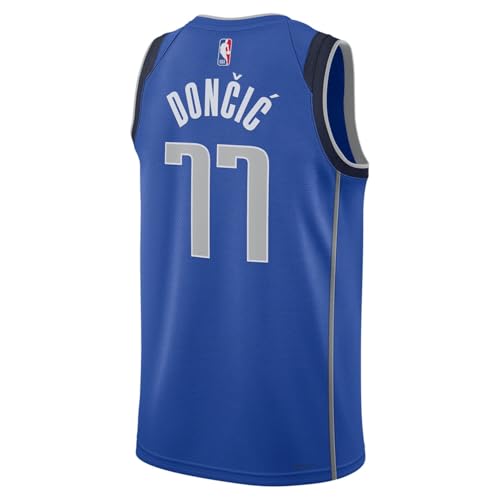 Luka Doncic Dallas Mavericks NBA Nike Kids Youth 8-20 Blue Icon Edition Swingman Jersey - Image 4