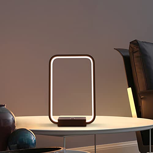 Masivel Black Modern Table Lamp Led Bedside Lamp With Usb Port Rectangular Shape Bedroom Lamp Plug-In 3 Way Dimmable Nightstand Light Fixture For Reading Desk And Office #TOP4