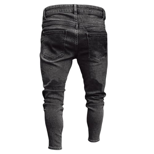Ripped Jeans for Men Stacked Skinny Jeans Distressed Destroyed Slim Fit Pencil Straight Leg Denim Pants3