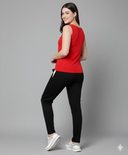 Image of DIAZ Women's Tank Top and Lower Set for Women | Stylish Cotton Co-Ord Set | Sleeveless Top & Jogger Lower for Women |Comfortable Stretchable Fabric 2-Piece Combo Set|women co ord set