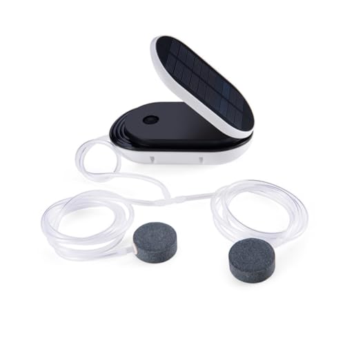 Pompe à oxygène solaire pour aquarium intérieur extérieur avec 3 modes d'air