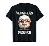 t-shirt schaf ich bin unschuldig Du suchst ein stylisches Outfit für Job, Arbeit, Büro, Club, Party oder Schule? Design mit lustigem Schaf, schlecht gelauntes Schaf ist ein sarkastisches Outfit mit Humor, Ironie. Lustiger Spruch für Teenager auf deutsch: 'nen Scheiss muss ich.