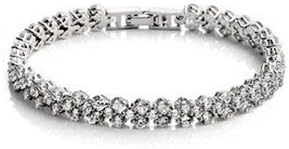 Morcolor 925 Sterling Silver Crystal Diamond Accent Roman Holiday Bracelet Bracelets for Women Grils Gift