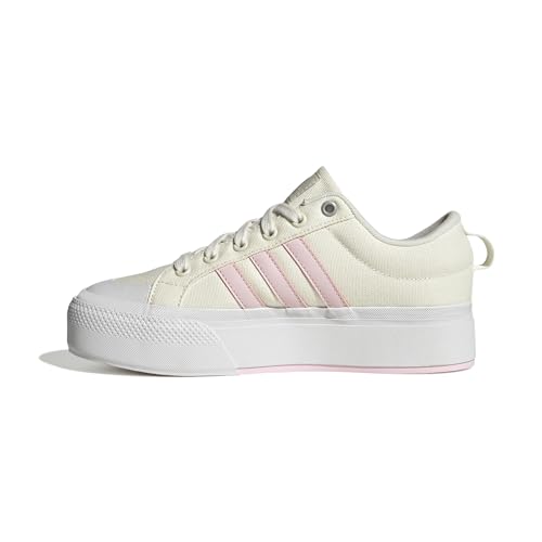 adidas Bravada 2.0 - Tenis deportivos con plataforma para mujer, Blanco roto/rosa transparente/blanco, 7