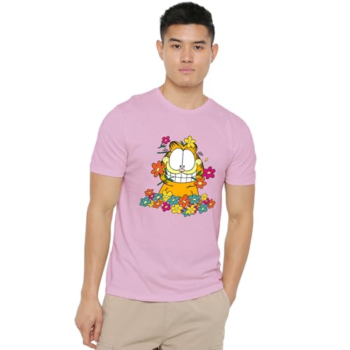 T-shirt Garfield in The Garden rose mixte vêtement pop culture imprimé