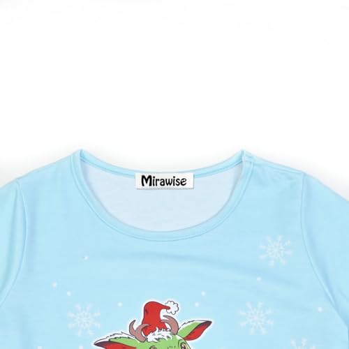 Image of Mirawise Girls 3 Pc Pajamas Sleepwear Cotton Pjs Clothes Set 4-13 Years