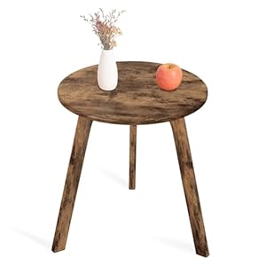 WDSHIYI Side Table, Round Coffee Table, Small End Tables for Living room, Bedroom, Small Space, Wooden Bedside Tables, Tiger
