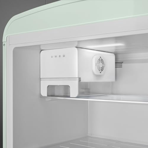 Image of Smeg FAB50 Retro Style Refrigerator - 19.28 cu. ft. Freestanding Fridge-Freezer, Dual Cooling, No-Frost, Adjustable Glass Shelves, Chrome Handle - Pastel Green - Made in Italy