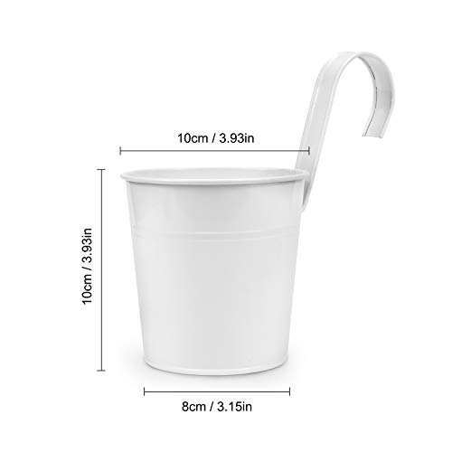 Ogima 10Pcs Hanging Flower Pots, Metal Iron Wall Planter Indoor/Outdoor For Railing Fence Balcony Garden Home Decoration With Detachable Hooks #TOP1