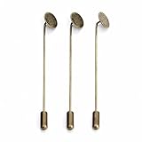 Tipo: bronzo antico 10 pz/lotto 7,5 centimetri Bronzo Antico Rame Piatto Spilla Base Cappello Pin Mens Spille Fit FAI DA TE 10mm Cabochon Gioielli Fare Accessori Comodo gestito
